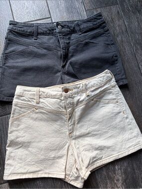 Universal Thread Cream and Black High-Waist Denim Shorts Duo Vintage Midi 8/29R